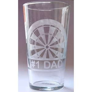 #1 Dad Dartboard Glass
